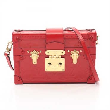 LOUIS VUITTON Petit Malle crossbody Shoulder Bag M54181 Vernis leather Red Used