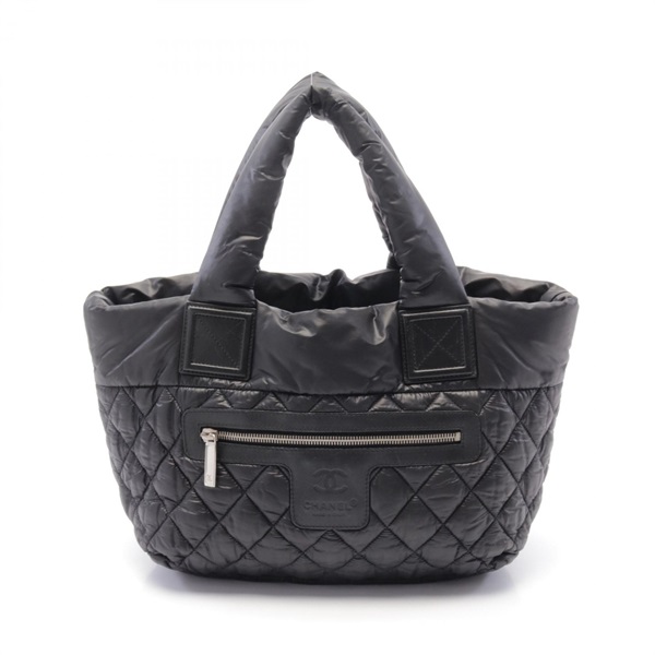 CHANEL Coco Cocoon Small Tote reversible Bag A48610 Nylon Black red Used SHW