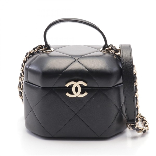 CHANEL COCO Mark Shoulder Bag AS2630 leather Black Used Women