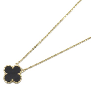 Van Cleef & Arpels Vintage Alhambra Necklace 18KYG Yellow Gold Onyx Black Used
