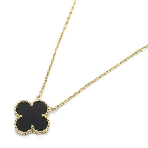 Van Cleef & Arpels Vintage Alhambra Necklace 18KYG Yellow Gold Onyx Used women