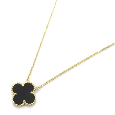 Van Cleef & Arpels Vintage Alhambra Necklace 18KYG Gold Onyx Black Used women