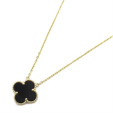 Van Cleef & Arpels Vintage Alhambra Necklace 18KYG Yellow Gold Onyx Used women