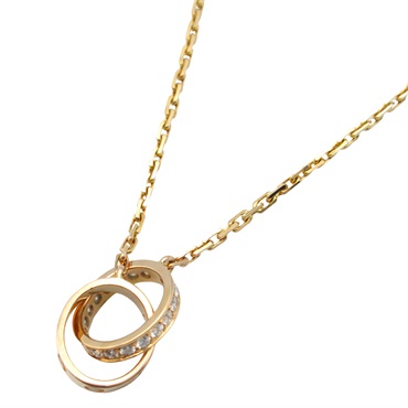 CARTIER Baby Love Diamond Necklace 18KPG Pink Rose Gold Used women Pendant