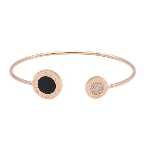 BVLGARI BVLGARI Bracelet M Onyx Diamond 856180 18KPG Gold Black Used Women