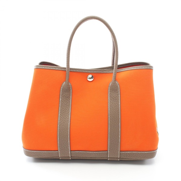 HERMES Garden party TPM Tote Bag B Toile officier Negonda Orange minyan SHW