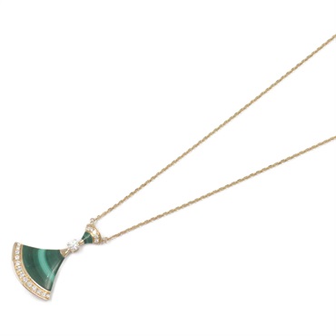 BVLGARI Diva Dream Necklace Malachite Diamond 18KPG Pink Rose Gold Used women