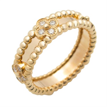 Van Cleef & Arpels Perlée Sweet Clover Diamond Ring 18KPG Gold Used women #55