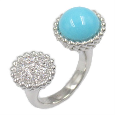 Van Cleef & Arpels Perlée Couleurs Ring Turquoise Diamond 18KWG used USsize 5.25