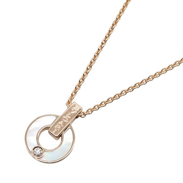 BVLGARI Bulgari Necklace 1P Diamond 18KPG Pink Rose Gold Mother of pearl Women