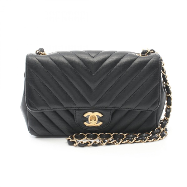 CHANEL Mini Matelasse 20 Chevron V Stitch chain Shoulder crossbody Bag A69900 BK