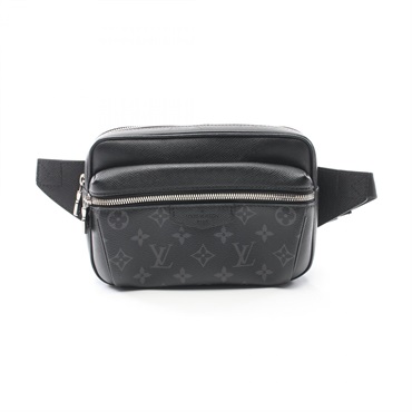 LOUIS VUITTON Bum bag M30245 Taigarama canvas leather Black Used mens LV