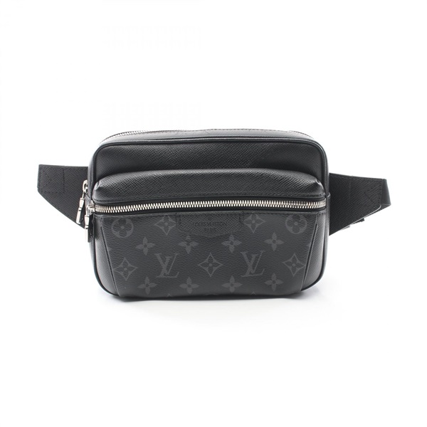 LOUIS VUITTON Bum bag M30245 Taigarama canvas leather Black Used mens LV