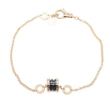 BVLGARI B-zero1 Ceramic Bracelet 18KPG Pink Rose Gold Black Used Unisex