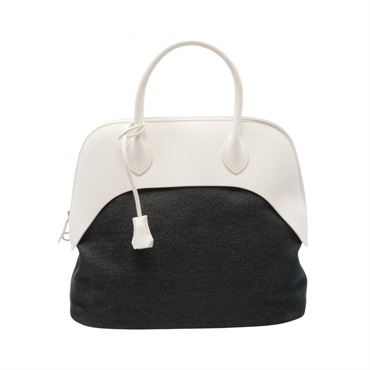 HERMES Bolide Paddock 35 Hand shoulder bag SHW X hunter white graphite SHW