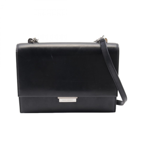 SAINT LAURENT Chain Shoulder Bag leather Black Used Women
