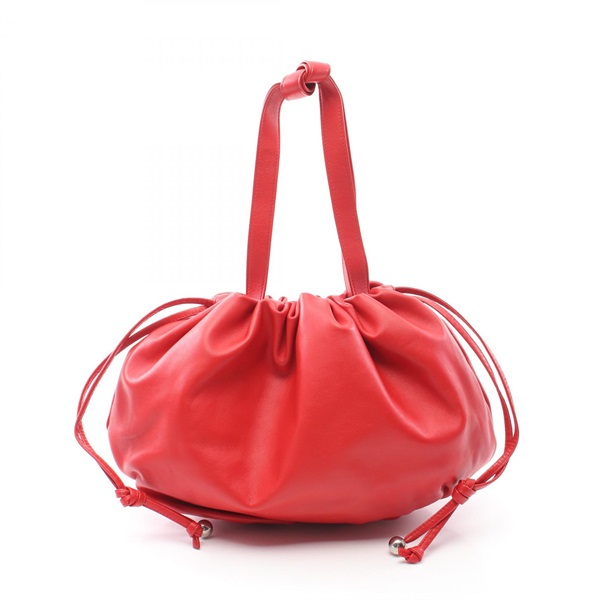 BOTTEGA VENETA The Valve Medium Tote drawstring shoulder Bag leather Red Used