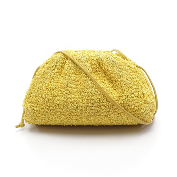 BOTTEGA VENETA Mini the pouch Shoulder Bag 585852 leather Raffia Yellow Used