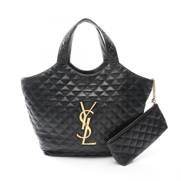 SAINT LAURENT Icar Maxi Tote Bag 698651 leather Black Used