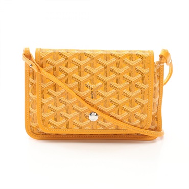 GOYARD plumet pouch wallet Shoulder crossbody Bag canvas leather Yellow Used