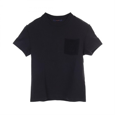 LOUIS VUITTON LV pocket T-shirt HNY10W cotton Black Used mens size XS