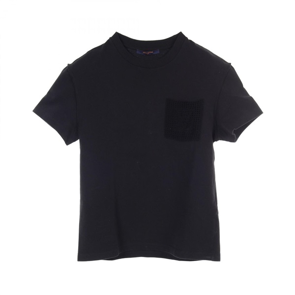 LOUIS VUITTON LV pocket T-shirt HNY10W cotton Black Used mens size XS