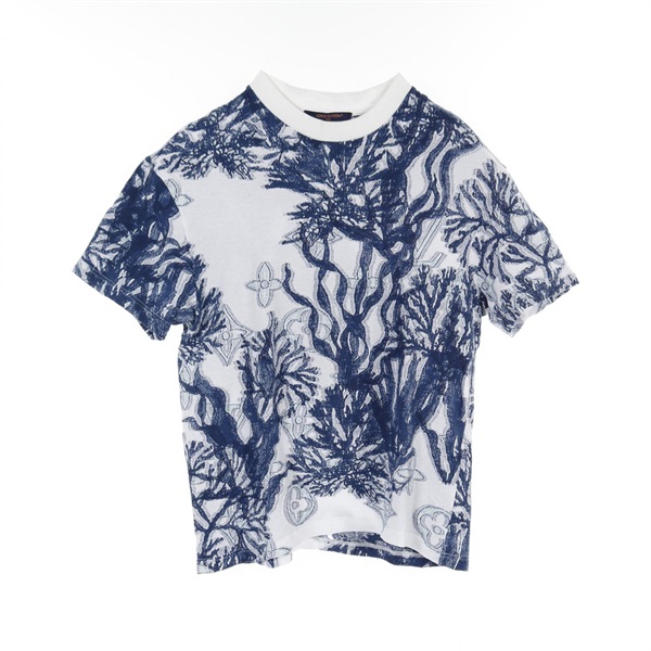 LOUIS VUITTON Graphic Monogram T-shirt S size HPY30W cotton White Blue Used mens
