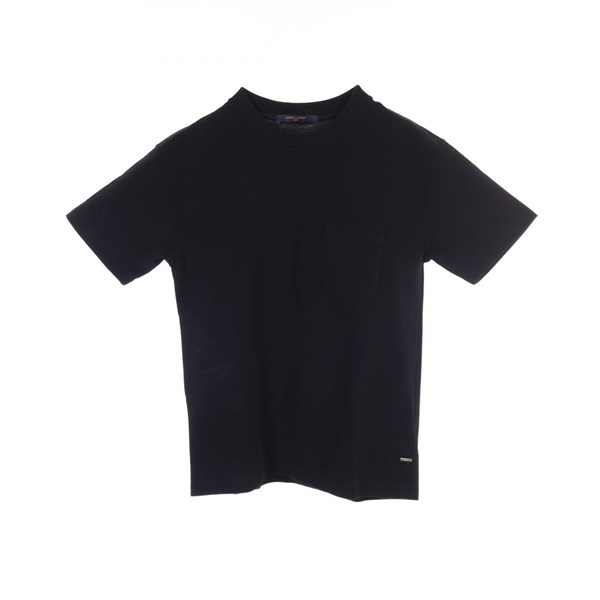 LOUIS VUITTON Half Damier Pocket T-shirt HJY40W cotton Black Used mens XS