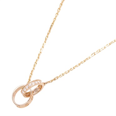 CARTIER Baby Love Diamond Necklace 18KPG Pink Rose Gold Used women Pendant