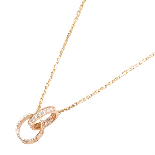 CARTIER Baby Love Diamond Necklace 18KPG Pink Rose Gold Used women Pendant