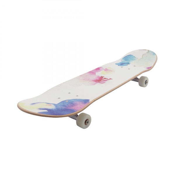 LOUIS VUITTON Skateboard Monogram Watercolor GI0622 Wood White Used unisex LV