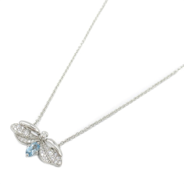 TIFFANY＆CO Paper Flower Firefly Necklace Diamond Aquamarine Pt950 Used women