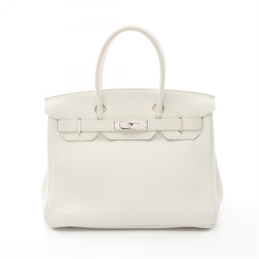 HERMES Birkin 30 Hand bag J Togo leather  White Used SHW