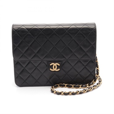 CHANEL Matelasse single flap chain Shoulder Bag A03569 Lambskin Black Used GHW