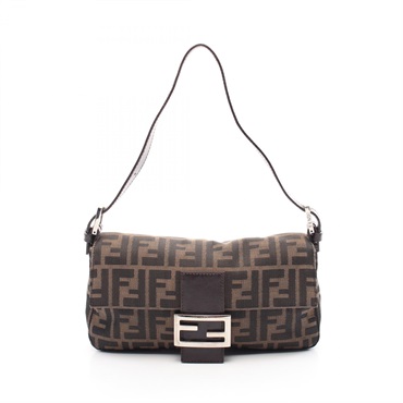 FENDI Mamma bucket Zucca shoulder Handbag 26424 canvas leather Brown Used Women