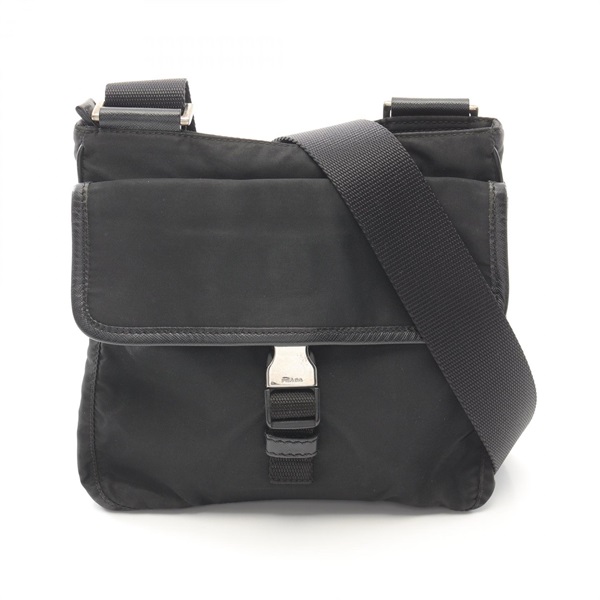 PRADA VIAGGIO Shoulder Bag VA0270 Nylon Sapphire leather Black Used unisex