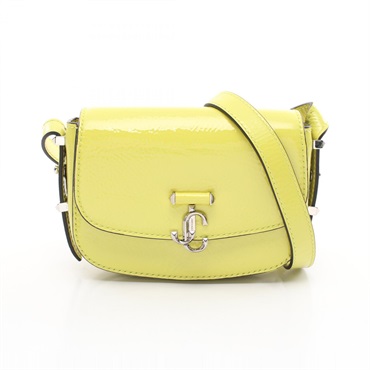 JIMMY CHOO VARENNE SATCHEL S Crossbody Shoulder Bag leather Green Used Women