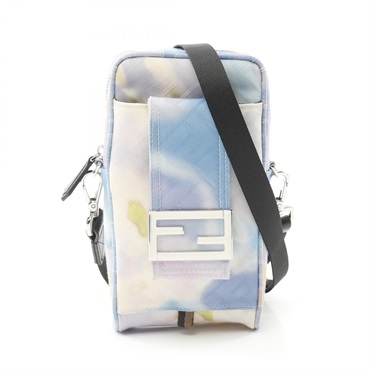 FENDI Smart phone holder Shoulder Bag 7AS056 Fabric Blue Purple Used unisex