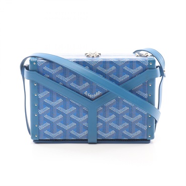 GOYARD Menodiaire Trunk Shoulder Bag canvas leather Blue Multicolor Used Women