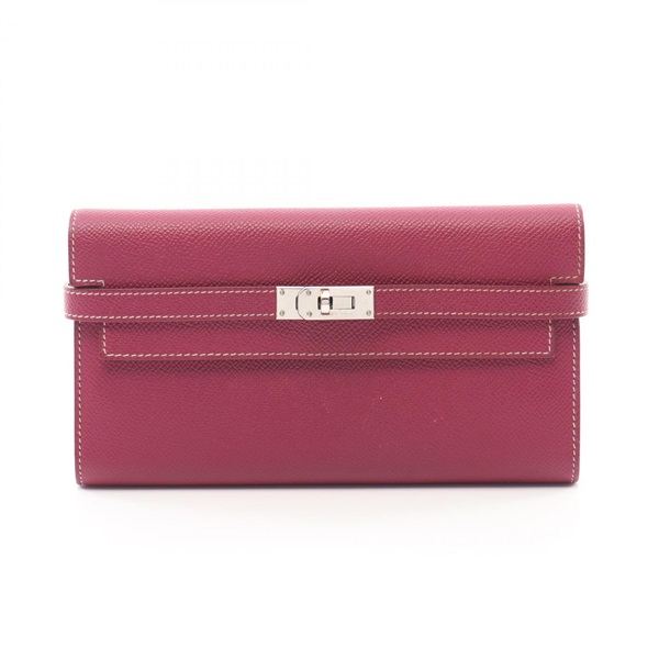 HERMES Kelly wallet Bifoldpurse wallet Epsom leather Pink Used Women P SHW