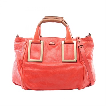Chloe Etel 2way Shoulder Handbag leather Red Brown Used Women