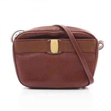 Salvatore Ferragamo Vara Crossbody Shoulder Bag A214183 leather Brown Used Women