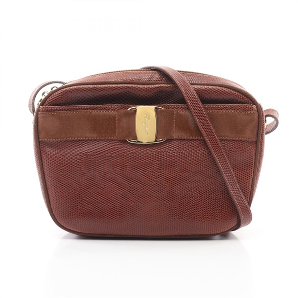 Salvatore Ferragamo Vara Crossbody Shoulder Bag A214183 leather Brown Used Women