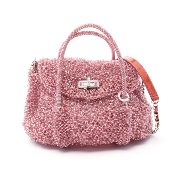 ANTEPRIMA LUCCHETTO Chain wire 2way shoulder Handbag coated canvas Pink Used