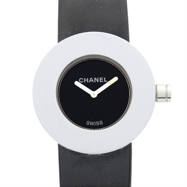 CHANEL La Ronde Wrist Watch H0579 Quartz Stainless Steel Leather Used Women CC