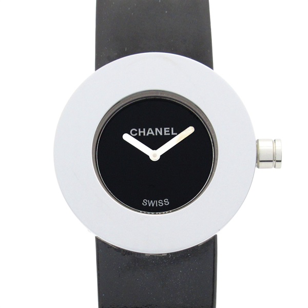 CHANEL La Ronde Wrist Watch H0579 Quartz Stainless Steel Leather Used Women CC