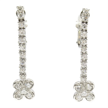 JEWELRY Diamond screw back dangle earrings Pt900 Platinum Used women
