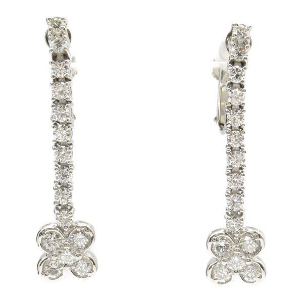 JEWELRY Diamond screw back dangle earrings Pt900 Platinum Used women