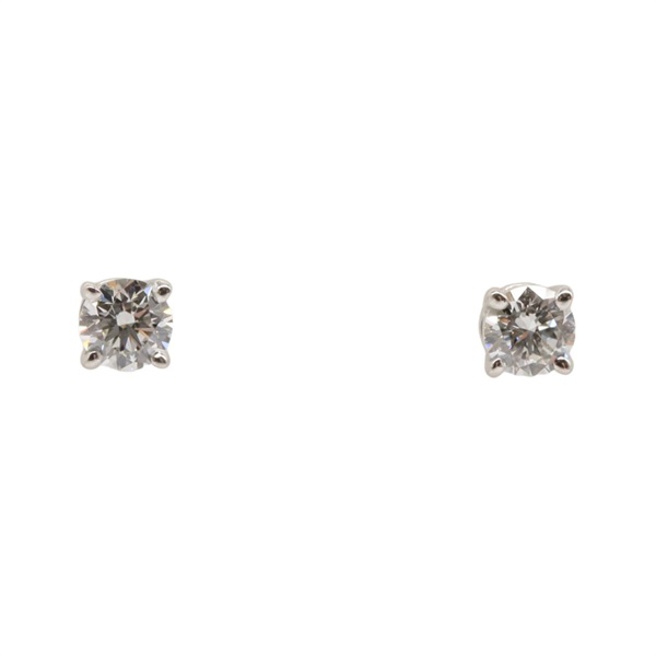 TIFFANY＆CO solitaire Diamond Pierced earrings Pt950 Platinum Used women