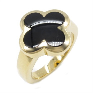 Van Cleef & Arpels Pure Alhambra Ring Onyx 18KYG Gold Used women US size 6 #52